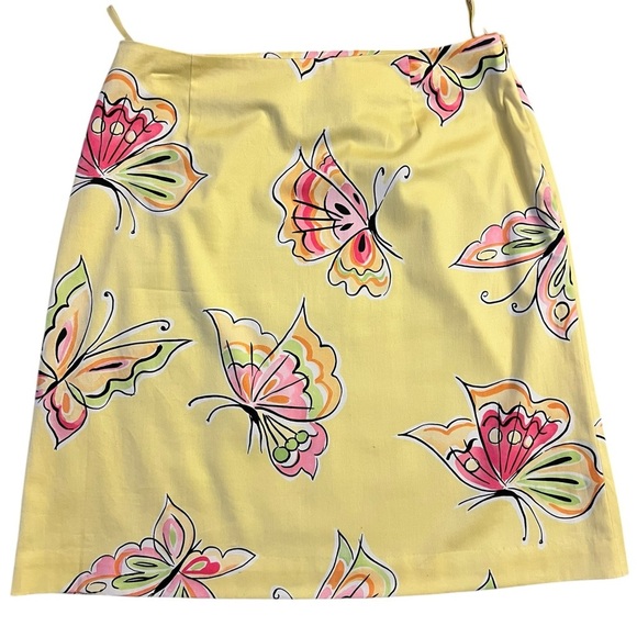 Yellow Skirt with Colorful Butterfly print perfect for Easter, spring and Summer - Picture 2 of 7